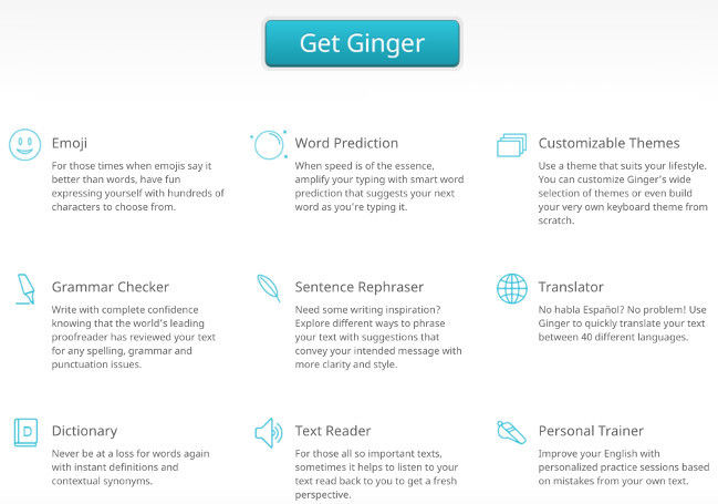 Ginger Features - openup-opportunities.com Ginger Software Features - openup-opportunities.com